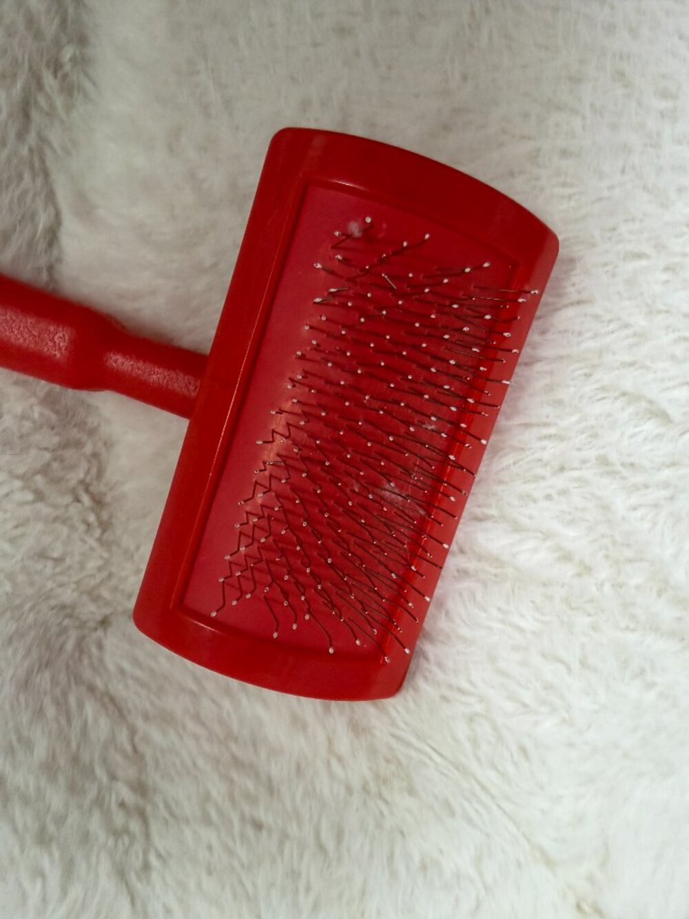 Red Plastic Pet Grooming Slicker Brush Dog & Cat Brush - Picture 2 of 5